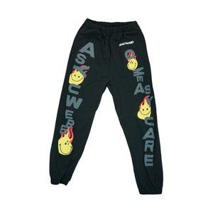 Readymade Smiley "As You Were" Sweat Pants Size Large ~‎ Black ~ MSRP $350